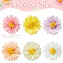 2024年6月12日 高级雏菊纸花绒球装饰套装 - 蓬松雏菊造型纸巾绒球，白色花瓣黄色花心，非常适合用作婚礼仪式背景、新娘送礼会中心装饰品、情人节浪漫家居装饰 - 彩色 - 查看 5