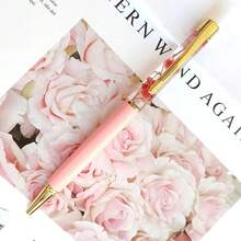 Customized Text Logo Metal Flat Head Oiled Floating Dried Flower Pen, Luxury Fashion Pen, Personalized Inspirational Pen, Back To School Gift, Daily Office & Student Use, Thoughtful Gift For Friends, Teachers, Family - Multicolor - View 15