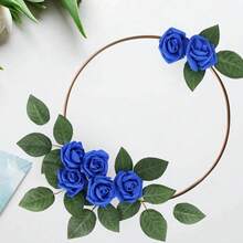 20/50 piezas Rosas de espuma realistas falsas, adecuadas para manualidades de boda, baby shower, decoración de mesa, decoración de fiestas, decoración del hogar, decoración de primavera, decoración de habitaciones, regalo del Día de San Valentín - azul real - Ver 6