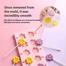 12合1硅胶冰格，带盖，可重复使用，适用于制作巧克力、糖果、蛋糕、果冻、布丁、棒棒糖、甜点、冰块、翻糖、自制冰淇淋，烘焙工具，厨房小工具 - 彩色 - 查看 2