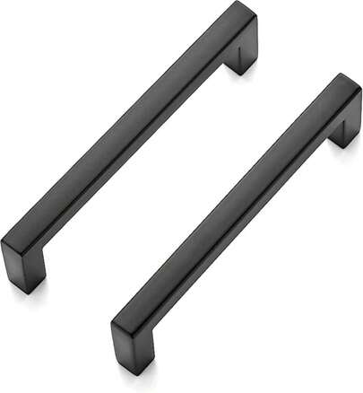 Ravinte 60 Pack 3 Inch Matte Black Square Bar Drawer Handles - Slim Black Cabinet Handles And Black Pulls For Kitchen Cabinet Hardware