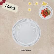 10/20个银色铝制圆形纸盘，7/9/12英寸防水螺旋一次性蛋糕盘，派对用品大包装，坚固的螺旋派对餐盘，适用于婚礼、家庭聚会、生日、野餐、烧烤、节日等场合。 - 銀色 - 查看 14