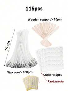 50/100/115 支装无烟长燃预涂蜡蜡烛芯 - 适用于 DIY 蜡烛制作和派对装饰，多种长度可选，适合斋月、情人节、新年等各种场合，高品质耐用，燃烧均匀，可用于活动照明、装饰照明、持久燃烧、蜡烛制作、蜡烛制作材料、框式墙饰 - 白色 - 查看 13