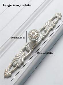 2pcs Rectangular Cabinet Handles, Simple Drawer Wardrobe Door Knobs, Single Hole With Plate, Retro European Style, Aluminum Alloy With Screws, Gold/Silver/Ivory Color - Multicolor - View 9