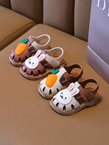 1 双 2025 女童公主软底果冻鞋，婴儿镂空包头凉鞋 - 白色 - 查看 2