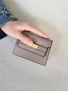 Chic 11-Card Slots Black PU Leather Luxury Card Holder With Gold Snap Closure For Women Wallet Mini Wallet Purse Wallet Small Wallet Card Wallet Mothers Day Gift Cruise Essential Cute Stuff Money Clip - Pastel - View 15