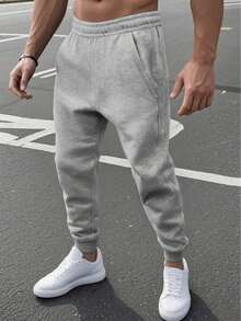 1pc Teen Boys Casual Ribbed Sweatpants With Pockets, Suitable For Indoor/Outdoor Sports, Spring/Autumn/Winter - Grey - View 2