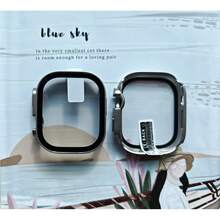 2pcs Tempered Glass Integrated Protective Case, Anti-Drop Stylish Casual Protective Cover, Compatible With Apple Watch 42mm/46mm/49mm, Smart Watch Accessories - 2 Titanium Colors - View 9