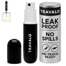 Travalo Classic HD Perfume Atomizer - Leak-Proof And TSA Approved For Air Travel - Reusable, Airtight, Easy-Fill Mini Pump Sprayer - Lightweight, Elegant Design W_Volume Window - Black 017oz - ColorA - 查看 1