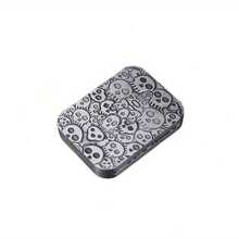 Metal Fidget Gadgets - Metal Poker Push Card Fidget Slider Stress Relief Device, EDC Toy For Adults, Haptic Coin, Gifts For Office Desk Toys - 顱骨 - 查看 1
