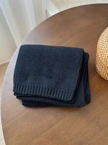 1条韩式针织围巾，双面仿羊绒加厚保暖披肩围巾，男女通用 - 多色C - 查看 16