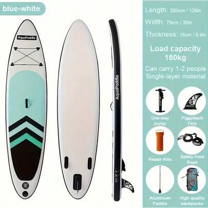 Juego de tabla de surf - Tabla de paddle inflable portátil (incluye accesorios y herramientas) - Adecuado para surf, natación, navegación y otros deportes acuáticos - Ideal para deportes acuáticos como el surf en el mar y los lagos, adecuado para todos los niveles de habilidad, equipo de deportes acuáticos al aire libre, tabla de surf unisex, adecuado para todas las estaciones