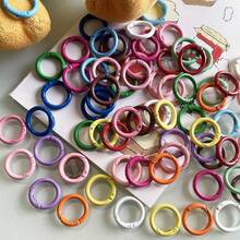 23毫米多色金属珐琅圆形弹簧扣开口吊坠，适用于钥匙链、手机挂绳、耳机盒及其他配件 - 彩色 - 查看 4