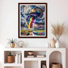 EMIEAUFG Tornado Diamond Art Kits For Adults, Colorful Tornado Lighting Sky Diamond Painting Kit For  And Beginners, 5D Round Full Drill Craft, Home Wall Decor 12\ X 16\ - SR80 - 查看 3