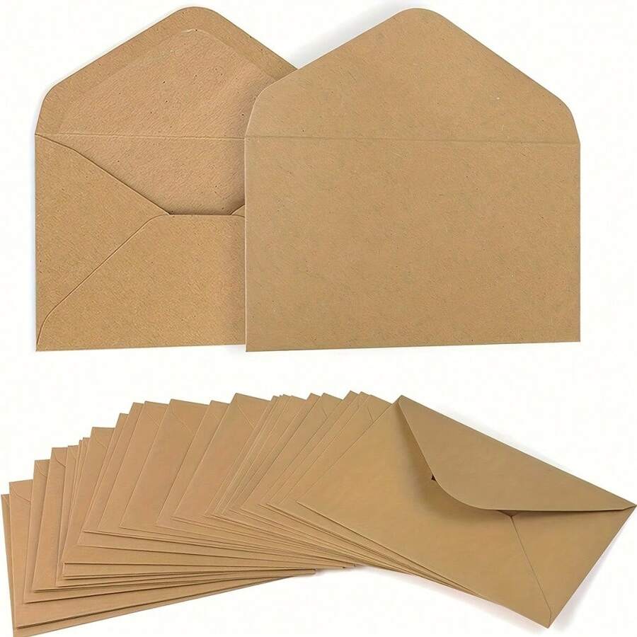 Mini Kraft Paper Envelopes, Brown Kraft Paper Envelopes Suitable For Gift Cards And Business Cards [4.1 Inches X 2.8 Inches]