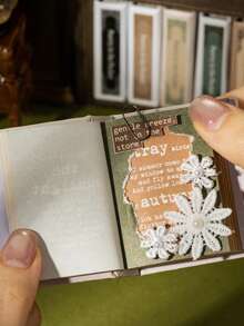 80 piezas Libros miniatura de tapa dura falsos, material de decoración vintage de papel, serie de poesía de bolsillo, adecuado para regalos, oficina, hogar, marcado, etiquetas, aula, juguetes de entretenimiento, diarios de estudiantes, pegatinas decorativas retro creativas de scrapbooking DIY - Multicolor - Ver 4