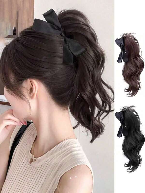 Bow Hair Claw Clip, Bouffant Curly High Ponytail Hair Volumizer, Updo Hairstyle Accessories For Braiding