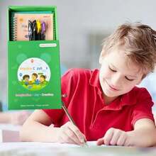 6 Pc Reusable Grooved Writing Practice Copy BooksGroovd Writing Learning Handwriting Practice Kit For Preschool Age 3-8 Calligraphy - Red Pink Green Blue - View 7