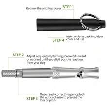 超声波静音狗哨 | 可调节频率无声训狗工具，带挂绳，无需电池，专为小型犬和公寓设计 - 彩色 - 查看 3