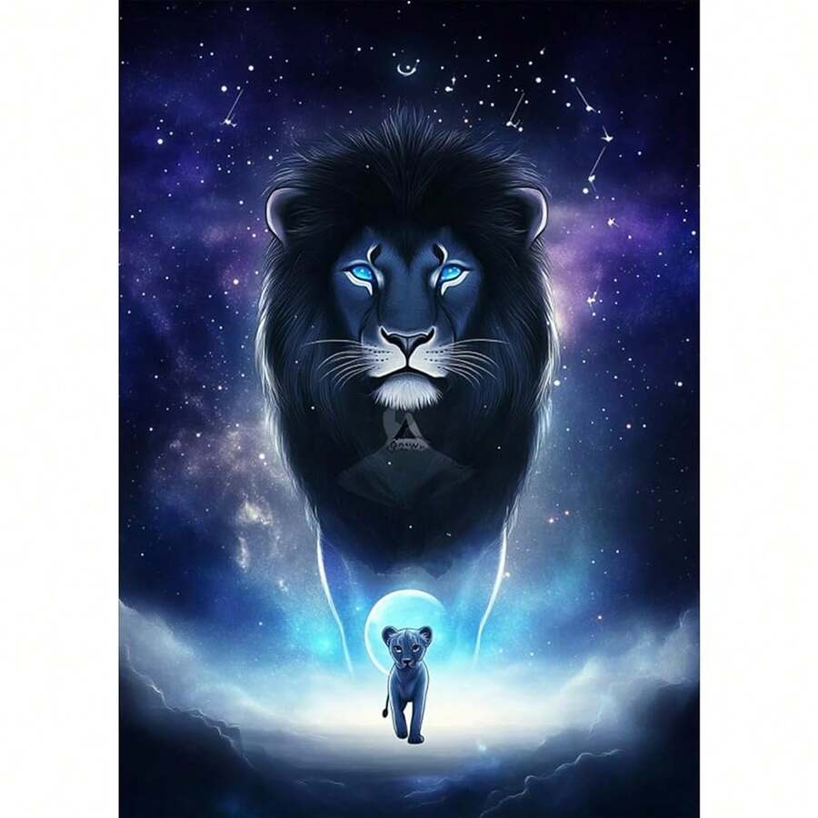GHHKUD Diamond Painting Kits Lions For Adults, DIY 5D Fantacy Diamond Painting, Full Drill Animals Diamond Art Kits Art Pictures For Relaxation Gifts Home Wall Decor 30x40cm - 獅子 - 查看 1