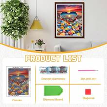 EMIEAUFG Diamond Art Kits For Adults, Beach Love Heart Stone Diamond Painting Kit For  And Beginners, 5D Round Full Drill Craft, Home Wall Decor 12\ X 16\ - SR61 - 查看 5