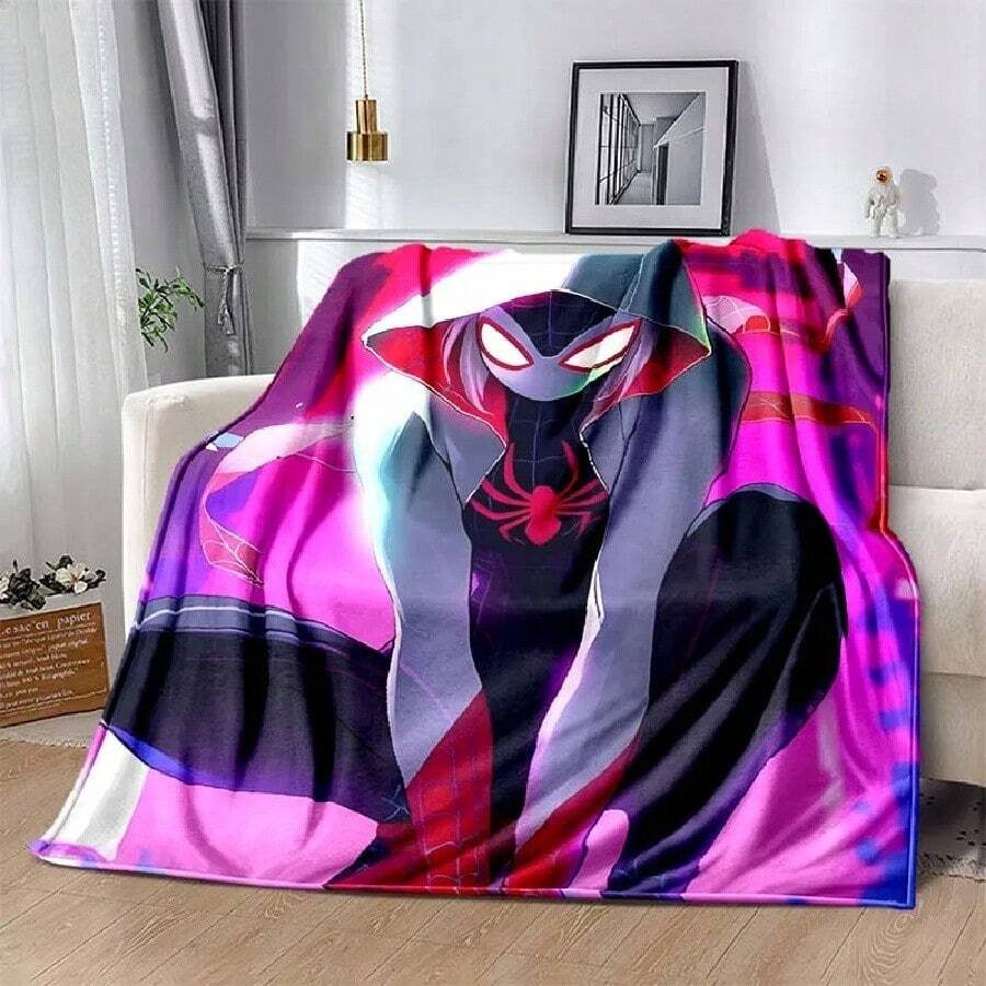 6 Sizes Warm Soft  Spider Gwen Woman Print Blanket Fluffy And Adults Sofa Plush Bedspread Throw Blanket For Sofa Bed2.Jpg - 白色 - 查看 1