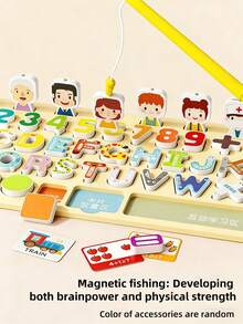 Drewniana układanka Montessori, cyfrowa układanka literowa dla dzieci, dopasowywanie figur geometrycznych, wczesna edukacja, narzędzie edukacyjne dla chłopców i dziewcząt (losowy kolor) - Wielokolorowe - Zobacz 6