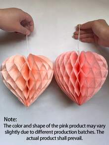 6个装 - 情人节蜂窝心形装饰，情人节造型蜂窝纸球，情人节派对装饰蜂窝球，适用于节日、商场、家居、办公室等场所，营造浪漫氛围，粉色和红色心形蜂窝纸球，也适用于情人节、婚礼派对装饰、生日派对装饰 - 彩色 - 查看 9