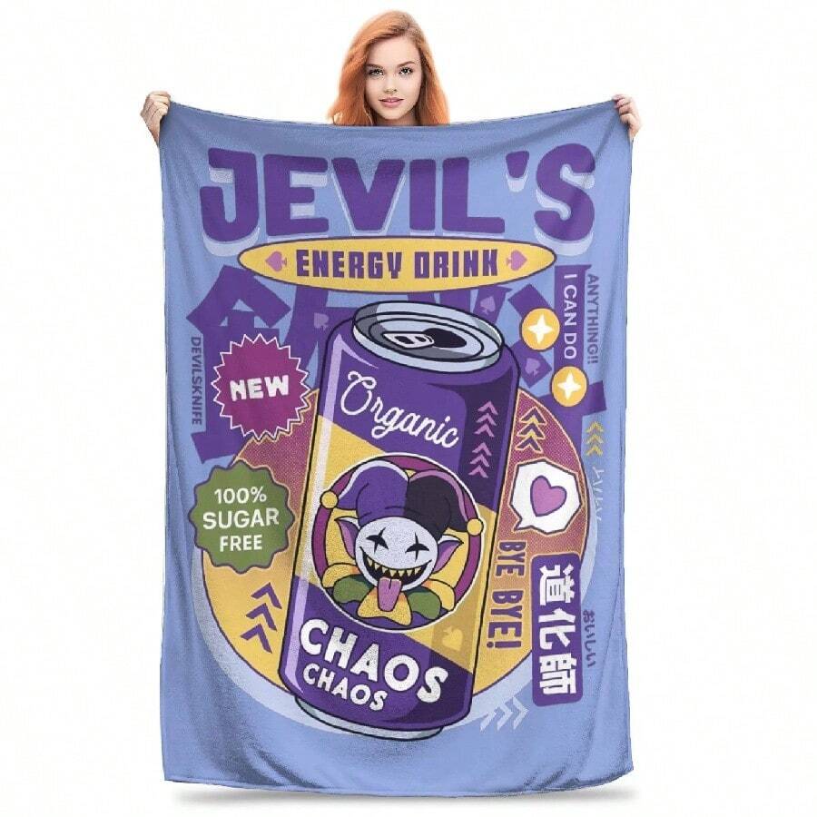 Jevil Energy Drink Fleece Throw Blankets Blanket For Sofa Bedroom Warm Bedding Throws,Jey Uso YEET Blanket Velvet Textile Decor Breathable Super Warm Throw Blanket For Home Outdoor QuiltJill Valentine & Leons Kennedy Plush Blankets Students Flannel Bedding Throws For Couch Chair Sofa Bed Super Soft BedspreadJoJo Bizarre Blanket Lightweight Warm Insulation For Sofa Bed Office Car Knee Pad Decke Couverture StragulumJoan Of Arc Throw Blanket Fashion Sofas Blankets For Bed Blankets And Throws Funny Gift Blankets - 白色 - 查看 1