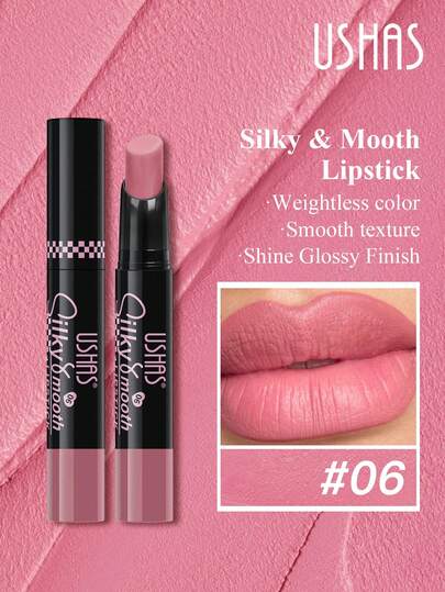 USHAS哑光唇膏笔，8种颜色可选，防水不粘腻，顺滑易涂，哑光妆效，持久显色，红色、粉色、裸色系，适合所有肤色