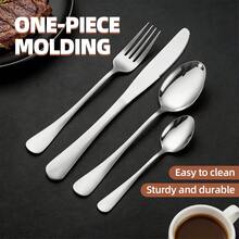 5/20/30pcs Gold Stainless Steel Cutlery Set, Reusable Western Style Stainless Steel Knife, Fork, Spoon, Dessert Spoon Set, Dishwasher , Suitable For Home Kitchen, Restaurant, Hotel, Party, Wedding, Housewarming, Holiday Celebration - Gold - View 4