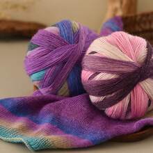 2pcs Rainbow Gradient Wool Yarn Balls, 200g - Perfect For DIY Knitting And Crochet Projects, Ideal For Shawls, Sweaters, Blankets, Hats And Scarves