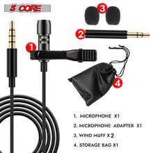 5 Core Microphone 2Pcs Lavalier Mic Wearable Omnidirectional Condenser 3.5mm Body Microfono - Black - View 11
