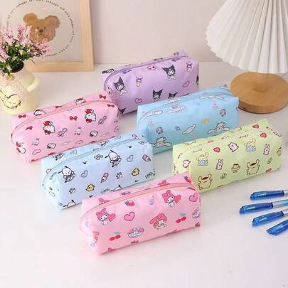 SANRIO New Cute High-Quality Waterproof Pencil Case, Large Capacity Student Stationery Multi-Function Waterproof Pencil Pouch