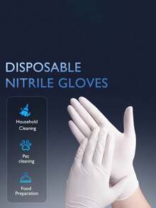 100pcs/10pcs White Disposable Nitrile Gloves, Latex-Free, Durable Household Cleaning Gloves, Suitable For Kitchen, Cleaning, Hair Dyeing, Salons, DIY Resin Crafting And Other Household Tasks - White - View 4