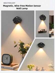 1 đèn ngủ LED thông minh có thể sạc lại, cảm biến chuyển động, đèn tường trong nhà không dây có nam châm, đèn cửa ra vào - màu đen - Xem 9