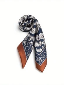 1pc Men's Vintage Small Square Scarf, Suit Pocket Square, Neckerchief, Casual Headscarf, Paisley Pattern - Multicolor - View 8