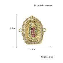 1件铜质时尚奢华新款高端圣母玛利亚十字架吊坠，DIY手链项链耳环首饰配件 - 彩色 - 查看 12