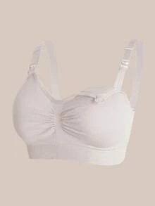 5件装尼龙孕妇哺乳文胸，前扣式无钢圈哺乳文胸，舒适支撑 - 彩色 - 查看 11
