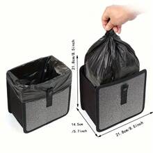 1个镶钻装饰可折叠车载垃圾桶，多功能悬挂式后座储物整理器及装饰品，适用于大多数轿车和卡车 - A - 查看 7