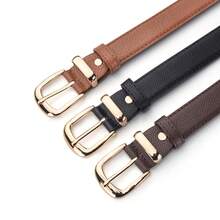 女士可调节合金扣PU皮腰带，百搭简约时尚，适合休闲、办公、通勤等场合，可搭配牛仔裤、裙子，四季皆宜——是圣诞节、情人节、生日、周年纪念日的完美礼物。 - 彩色 - 查看 3