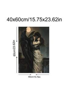 1 bức tranh "Cái ôm cuối cùng", tranh Thiên thần bóng tối, trang trí nhà theo phong cách Gothic, nghệ thuật lãng mạn đen tối, phong cách học thuật đen tối, tranh giả tưởng đen tối, cặp đôi lãng mạn thời Phục Hưng, quà tặng ngày Valentine, quà tặng cho cặp đôi, trang trí phòng ngủ, trang trí văn phòng, trang trí ký túc xá, tranh treo tường, trang trí nhà cửa, trang trí phòng, tranh canvas treo tường, áp phích, tranh treo tường có khung, khung tùy chọn - Nhiều màu - Xem 15