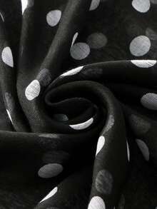 1pc New Polka Dot Long Scarf With Shawl, Women's Muslim Multi-Functional Headscarf, Black And White Long Scarf, Daily Festival Gift