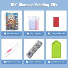 GHHKUD Diamond Painting Kits Colorful Wildflowers For Adults, DIY 5D Flowers Diamond Painting, Full Drill Diamond Art Kits Art Pictures For Relaxation Gifts Home Wall Decor 30x40cm - 野花 - 查看 7