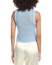 Toccin Estelle Crochet Racer Tank Top - Blue - View 3
