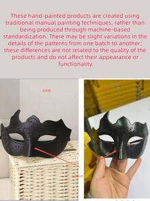 1pc/2pcs Half Face Painted Mask - Atmospheric Creative Fashion Cosplay Party Supplies Painted Eye Mask - Unique Gift - Party Favor - Party Supplies - Cool Halloween Decoration - Multicolor - View 7
