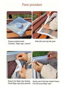 1pc Mosquito Nets For Window,Anti-Mosquito Window Screens,Mesh Anti Insect Air Tulle Invisible Black Fiberglass Mosquitoes And Flies,Simple Detachable Window Screen, No-Drill, Hook And Loop-Attached Screen Mesh - Gray Mesh With White Edges - View 12