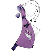 MRang Sling Crossbody Bags Travel Anti Theft  Purse Bags For Women Men Waterproof… - Dây đeo vai trái - màu tím - Xem 2