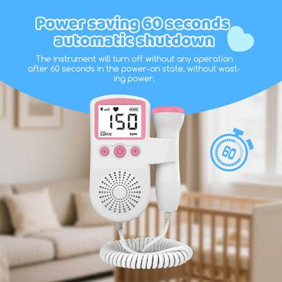 1pc Fetal Doppler, Home Use Pregnancy Stethoscope, 3.0Hz High Sensitivity Accurate Doppler Fetal Heart Monitor