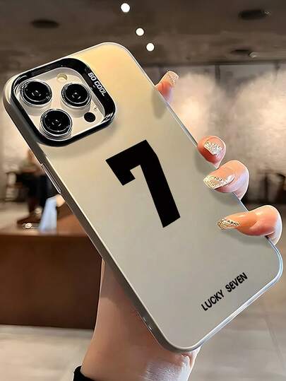 The New Series Of Creative And Fashionable IMD Laser Phone Cases ,Black Number 7 And "LUCKY SEVEN" Patterns, Classic Hybrid Phone Cases With Shock Resistance And Anti Slip, Compatible With Iphone 17/17Air/17Pro/17ProMax, 16/16Plus/16ProMax, 15.14, 13, 12, 11 Series, Suitable For Galaxy S22, S23, S24, S25 PLUS ULTRA Series, Easter Gift, Christmas/Halloween Decoration/Birthday Gift, Couple .Girlfriend, Boyfriend, Friend Or Yourself.
